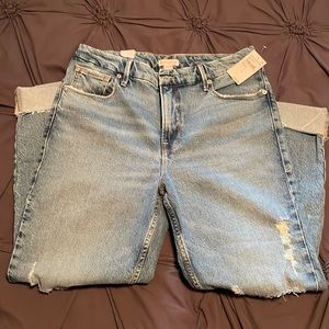 Good American high rise Ripped mom jeans. NWT. Size 12/31.